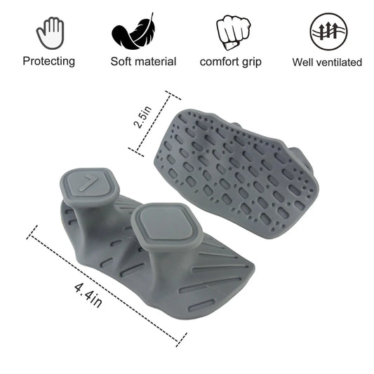 Double-Sided Anti-Slip Gym Grip,Weight Lifting Silicone Fingerless Golves for Pull-Ups Palm Pad,Protect Hand for Men Women