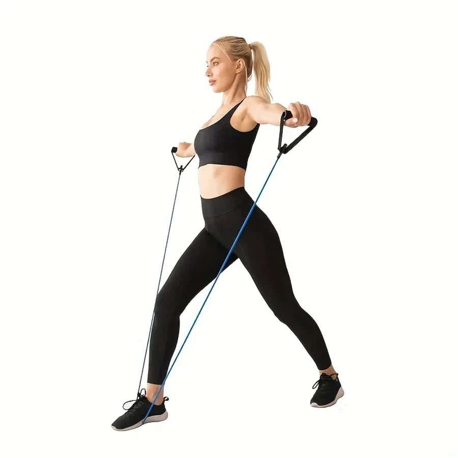 Premium Fitness Resistance Band Set With Handles, Ideal for Home Workouts and Strength Training—Yoga Fitness Equipment.
