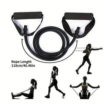 Premium Fitness Resistance Band Set With Handles, Ideal for Home Workouts and Strength Training—Yoga Fitness Equipment.